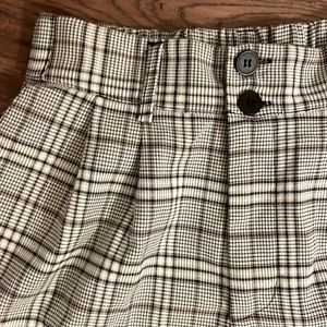 Plaid Cuffed Ankle Pants